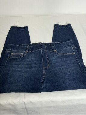 Liverpool for Evelyn & Arthur “ the crop “ Raw Hem Denim Pull On Skinny Jeans